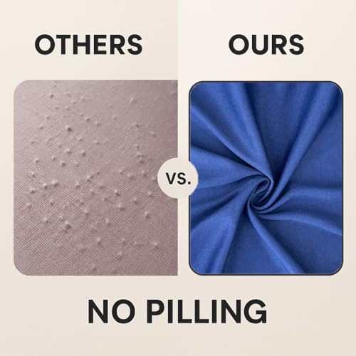 FABANE Sofa Seat Covers – Stretchable Sofa Cover for Wooden Sofa Set | Seat & Back Slipcovers Pack of 10 (Solid Navy Blue) - Image 5