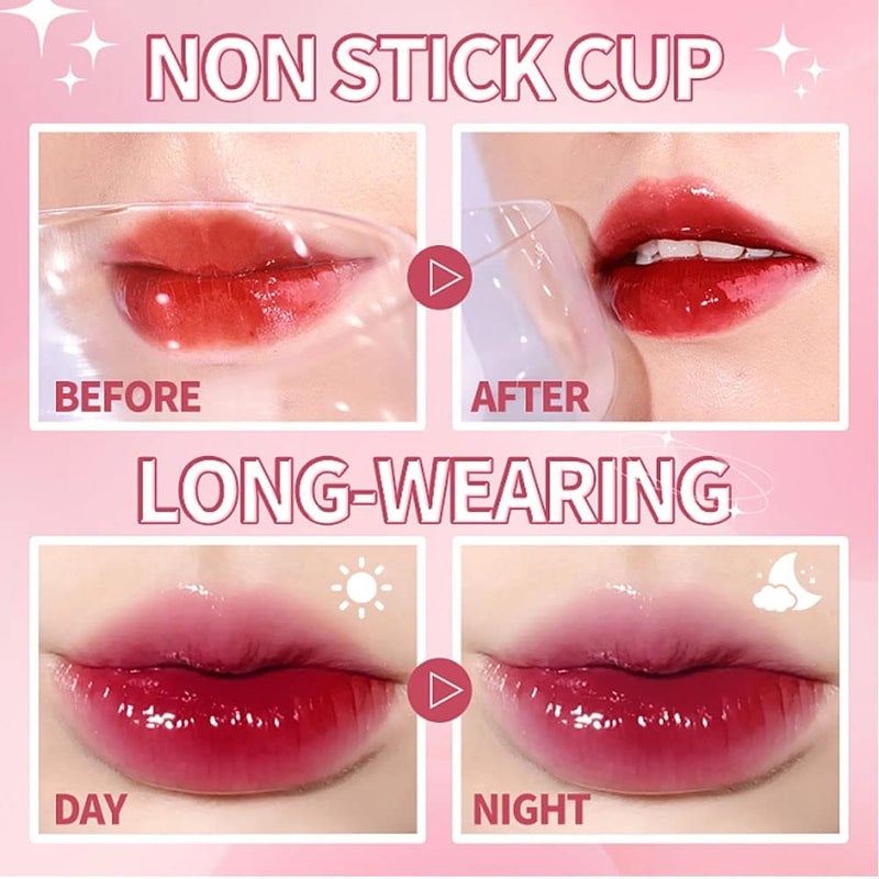 Miniling 10 Colors Lip Tint Stain Set, Korean Moisturizing Lip Gloss Velvet Mini Liquid Lipstick, Multi-Use Lip and Cheek Tint, Non-Stick Cup, Lightweight, Long-Lasting Waterproof Lips Makeup - Image 4