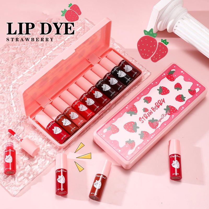 Miniling 10 Colors Lip Tint Stain Set, Korean Moisturizing Lip Gloss Velvet Mini Liquid Lipstick, Multi-Use Lip and Cheek Tint, Non-Stick Cup, Lightweight, Long-Lasting Waterproof Lips Makeup - Image 5