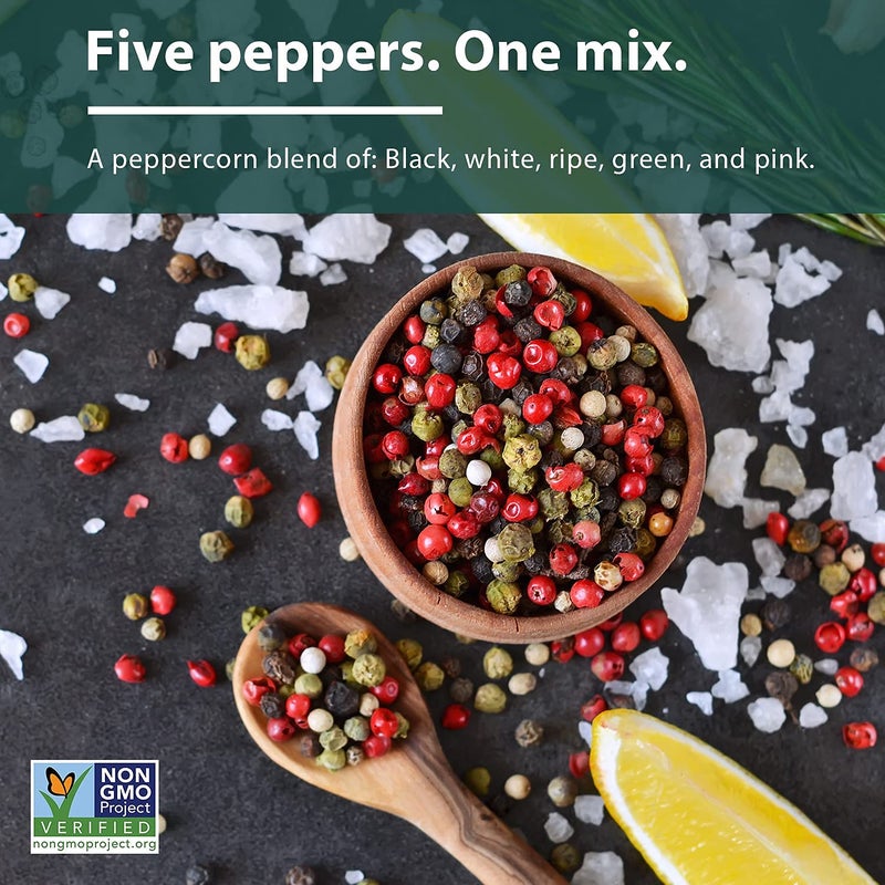 Soeos Rainbow Peppercorns, 8oz (Pack of 1), Non-GMO, Kosher, Packed to Keep Peppers Fresh, Peppercorn for Grinder Refill, Whole Peppercorns - Image 1