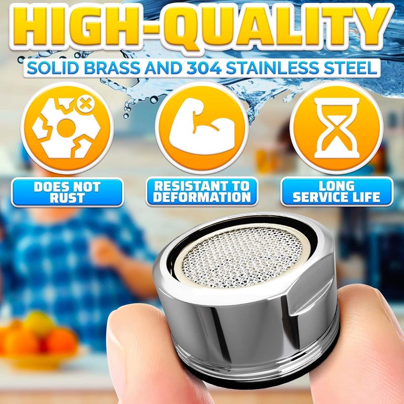 SIMAX 4Pcs Bathroom Faucet Aerator Replacement - 15"/16" 24mm Kitchen Bathroom Sink Attachment High Flow Aerator for Sink Faucet Aerators M24 Male Thread - Image 3