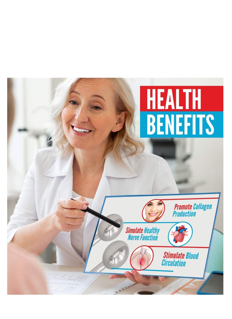 PRIME Fitness - Ice Globes for Facials Unbreakable Steel Cooling Roller Cryo Sticks for Face Massager for Face Neck & Eyes Skin Care for Dark Circles Puffiness Wrinkles Collagen Production Grey - Image 1
