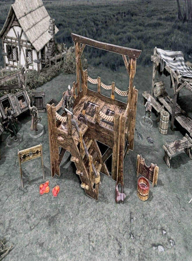 Battle Systems Fantasy Terrain Gallows & Stocks - 28-35mm DND D&D RPG Wargames Historical/Fantasy Card Scenery - Image 1