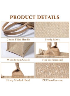 Saintrygo Saintrygo 10 Pcs Burlap Gift Bags with Handles Tote Bags Bridesmaid Tote Bag Welcome Tote Bag Blank Burlap Tote for Wedding (Khaki)  - Image 3