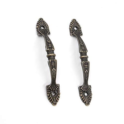 Geesatis 10 pcs Bronze Tone Decorative Antique Handle Pull Arch Shape Decorative Drawer Dresser Cabinet Pull Handles, with Mounting Screws, Anti-Rust, Hole to Hole Distance 4.3 inch - Image 3