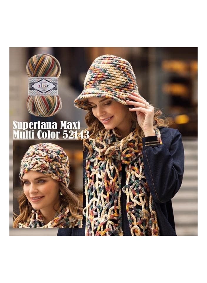 أليزا خيط اليزا ماكس سوبرلانا ماكسي تركي من القطن والصوف والأكريليك  للخياطة اليدوية والغزل وعمل الكروشيه وملابس الأطفال والسكارفات، لون واحد، 5×100 جرام، (كريم 1) - Image 2