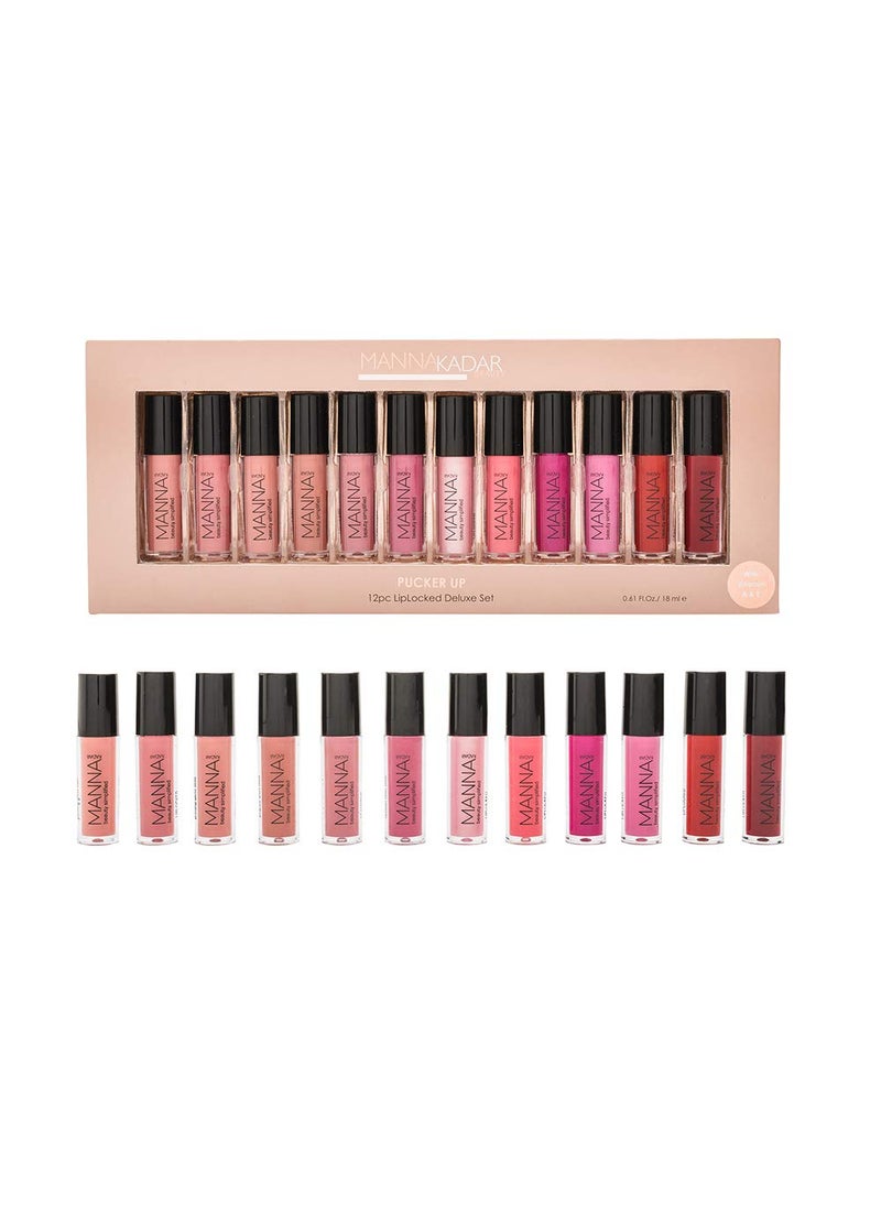 Manna Kadar - Manna Kadar Pucker Up Deluxe Liplocked Priming Gloss Stains, Multi-Colored, 12 Count - Image 1