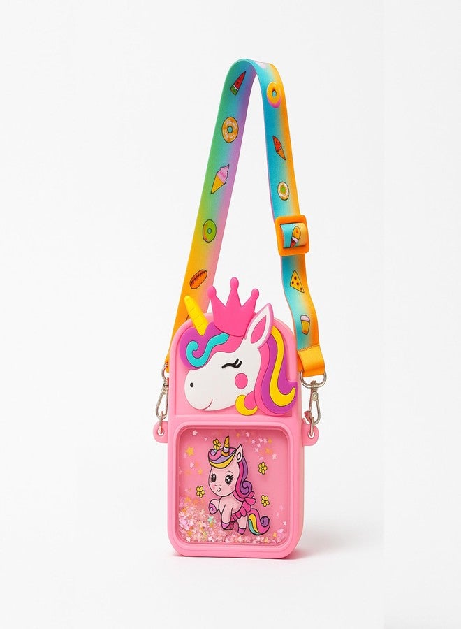 KALQIAD Cute Unicorn Crossbody Bag for Girls | Silicone Sling Purse with Adjustable Strap | Cartoon Shoulder Bag for Kids Birthday Gift, Travel & Daily Use (MULTICOLOR) - Image 4