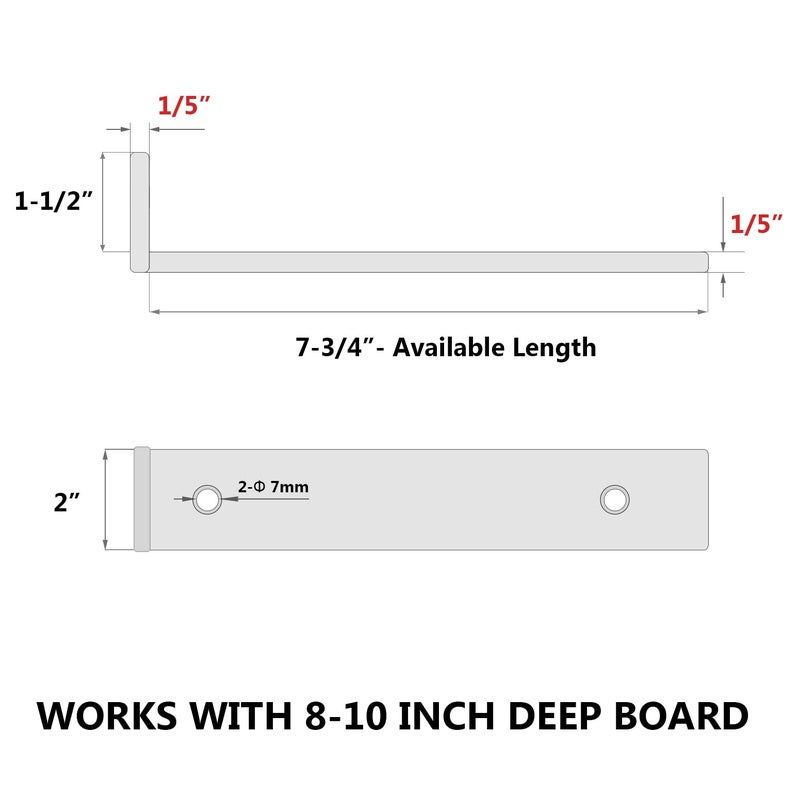 Neodrop 6-Pack 8 Inch Floating Shelf Brackets  Heavy Duty Hidden Shelves Bracket For Small Shelf  Kitchen Shelf  Nursery Shelf  Black Powder Coated Steel - Image 2