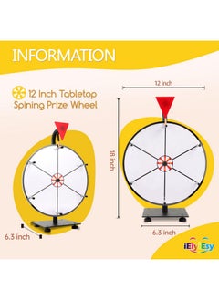 Prize Spinning Wheel 12 Inch Tabletop Spin Wheel For Prizes Wheel Spinner With Stand, 6 Slots, Erasable Surface For Trade Show Carnival Party Fortune Game - pzsku/ZC111DBEC2AD4033FEB7AZ/45/_/1734347989/05ca95d7-f0ed-4949-9e3b-bcead55ac557