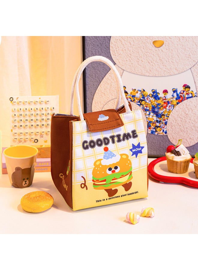 High-quality Insulated Lunch Bag, Portable Cartoon Coin Makeup Toiletry Bag, Hand-held Picnic Lunch Box Bag, Fresh-keeping Ice Bag