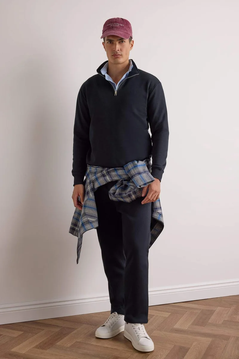 ديفاكتو Regular Fit Half Zippered Basic Sweatshirt