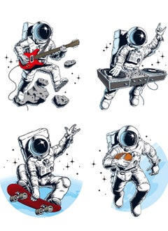 KASTWAVE Astronaut Wall Sticker, Removable Outer Space Cosmic Wall Stickers Spaceman Guitar Skateboard Wall Decal Space Theme Wall Decals Mural for Boys Kids Living Room  - Image 5