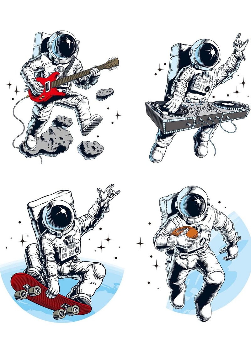 KASTWAVE Astronaut Wall Sticker, Removable Outer Space Cosmic Wall Stickers Spaceman Guitar Skateboard Wall Decal Space Theme Wall Decals Mural for Boys Kids Living Room  - Image 5