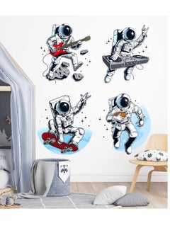 KASTWAVE Astronaut Wall Sticker, Removable Outer Space Cosmic Wall Stickers Spaceman Guitar Skateboard Wall Decal Space Theme Wall Decals Mural for Boys Kids Living Room  - Image 3