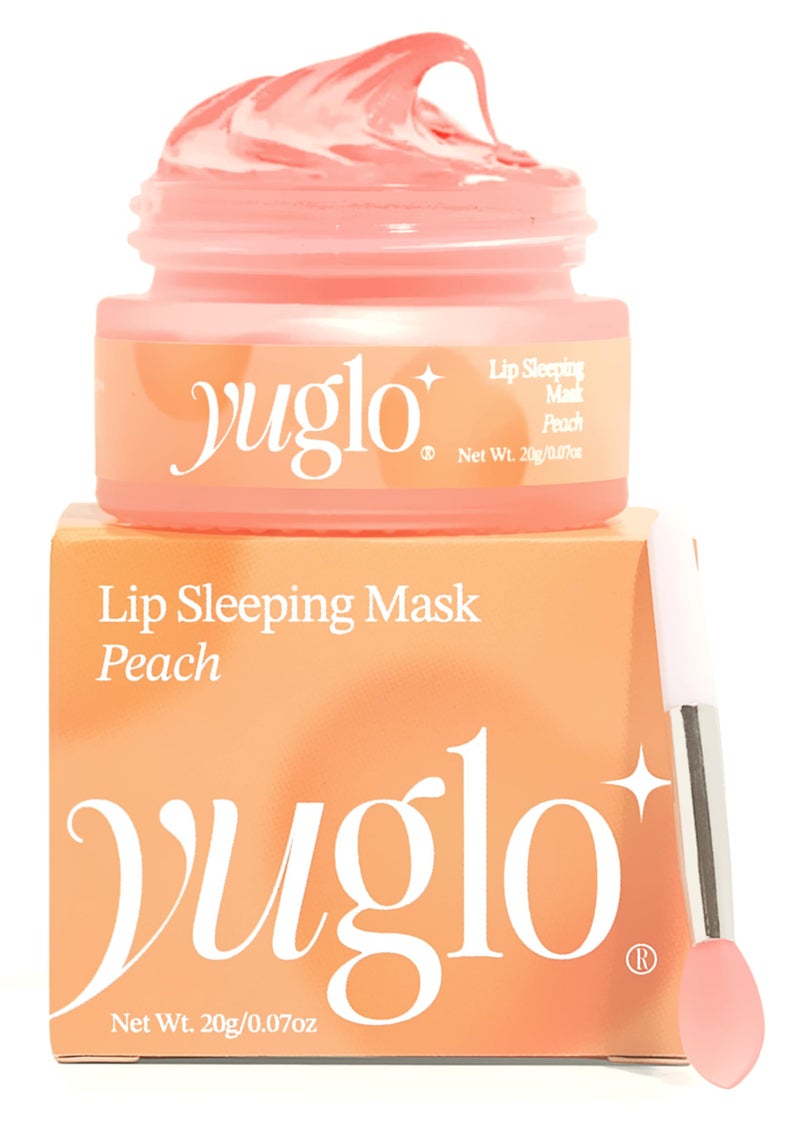 YUGLO Moisture & Collagen Booster Lip Sleeping Mask - Treatment to Restore, Hydrate & Plump Dry Chapped Lips - Peach - Image 1