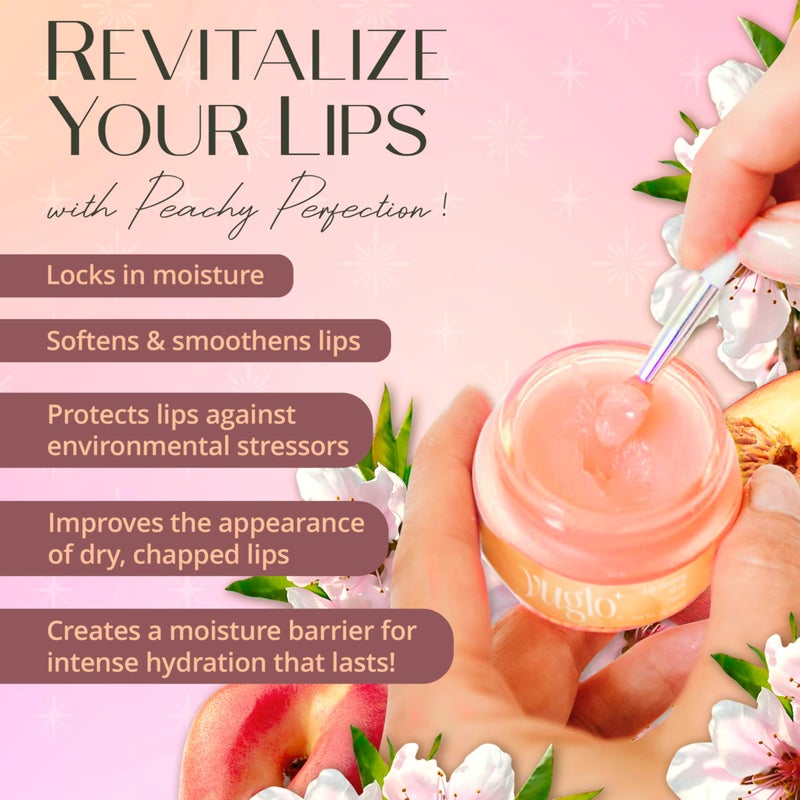 YUGLO Moisture & Collagen Booster Lip Sleeping Mask - Treatment to Restore, Hydrate & Plump Dry Chapped Lips - Peach - Image 4