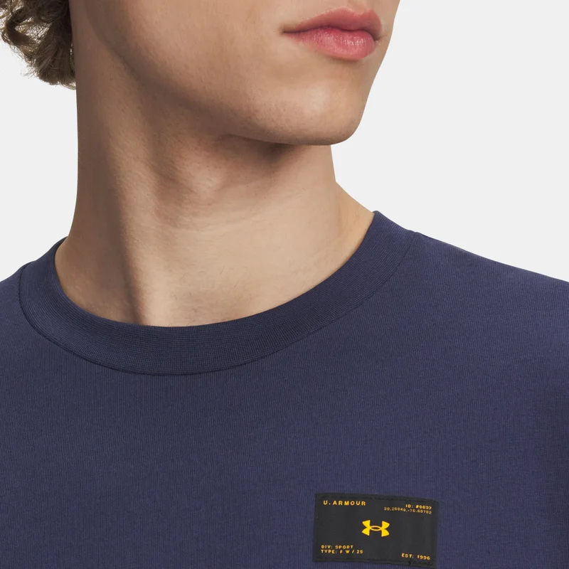 Under Armour Blue Men's Woven Label Heavyweight T-Shirt for Men | Best Price UAE