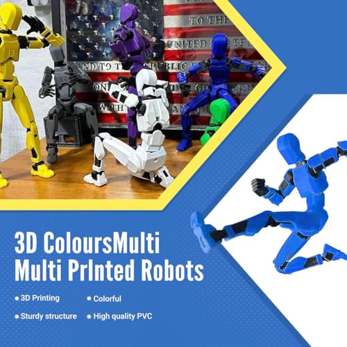 FFZDENA 2Pcs Action Figure, Robot Toy with Interchangeable Hands and Weapons, Collectible Dummy 13 Action Figure, Marvel Inspired Design, Gray Black and Blue Black - Image 5