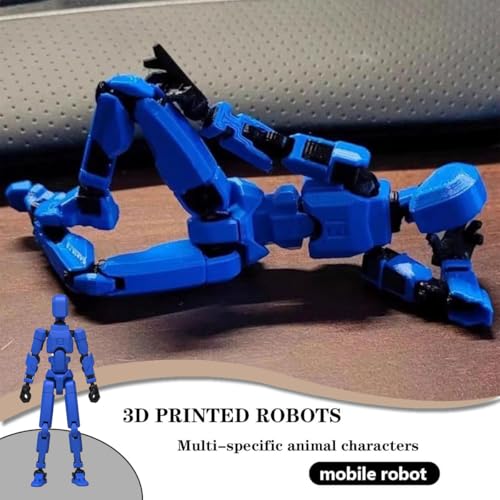 FFZDENA 2Pcs Action Figure, Robot Toy with Interchangeable Hands and Weapons, Collectible Dummy 13 Action Figure, Marvel Inspired Design, Gray Black and Blue Black - Image 3