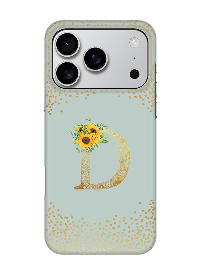 Stylizedd For iPhone 17 Pro,Case, [Compatible with MagSafe] Magnetic cover Slim fit Protection Matte, - Custom Floral Monogram - D  (Light Grey )