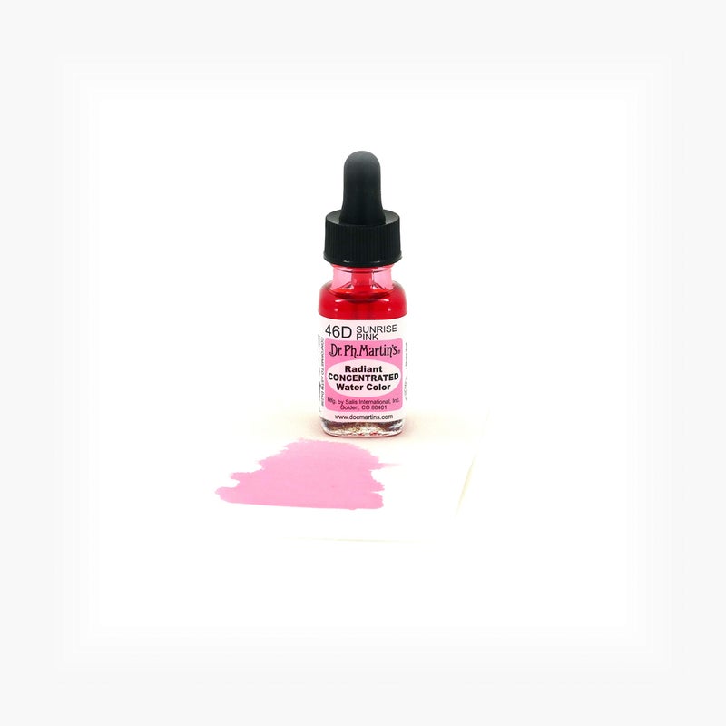 Dr. Ph. Martin's Radiant Concentrated Water Color, 0.5 oz, Sunrise Pink (46D) - Image 2