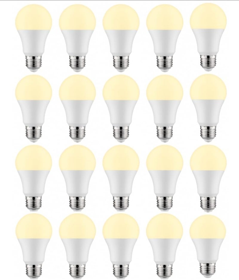 9W LED Bulb Super Bright E27 LED Bulbs, Non-Dimmable (Pack of 20) - Warm White - Image 1
