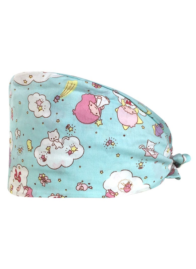 KUYING Nurse Hat With Small Fresh And Cute Pattern Medical Work Hat 