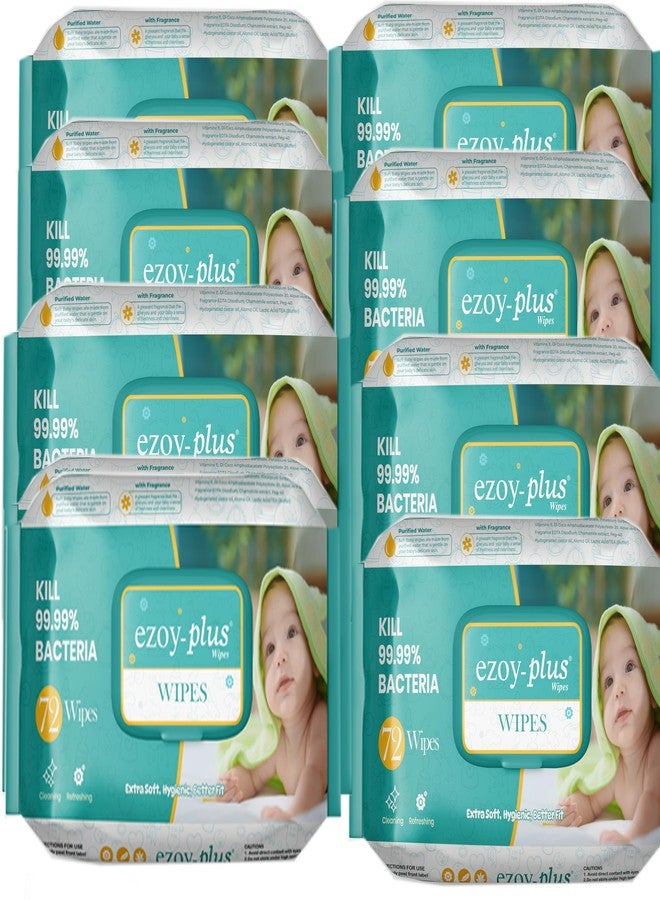 Ezoyplus Premium Baby Wipes 72 pcs (Pack of 8) Ultra Soft with Bubble Sheet| Prevents Rashes with Vitamin E, Aloe Vera, Almond Oil, Jojoba Oil (BABY WIPES, 576 pcs) - Image 1