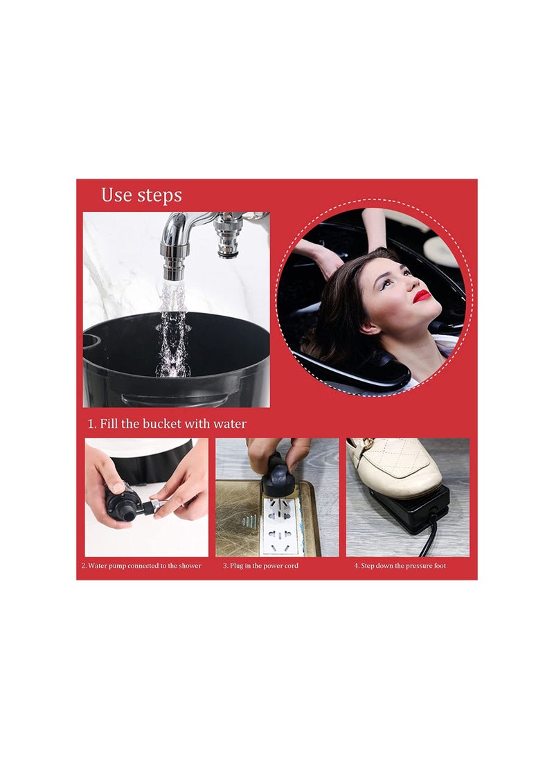 LA PERLA TECH  - Portable Hairdressing Salon Wash Basin with Electric Pump, Height Adjustable Hair Washing Sink, Shampoo Bowl for Elder/Pregnant Women, Hair Wash Tray with 2 Buckets and Drain Hoses… - Image 1