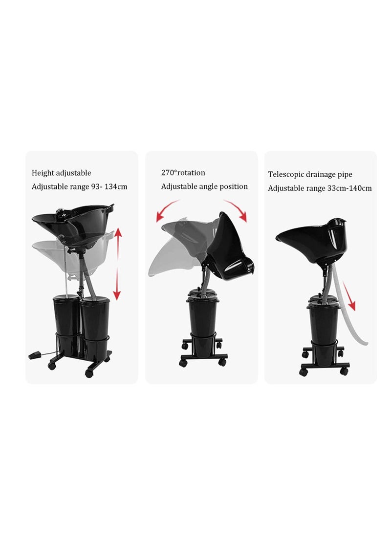 LA PERLA TECH  - Portable Hairdressing Salon Wash Basin with Electric Pump, Height Adjustable Hair Washing Sink, Shampoo Bowl for Elder/Pregnant Women, Hair Wash Tray with 2 Buckets and Drain Hoses… - Image 1