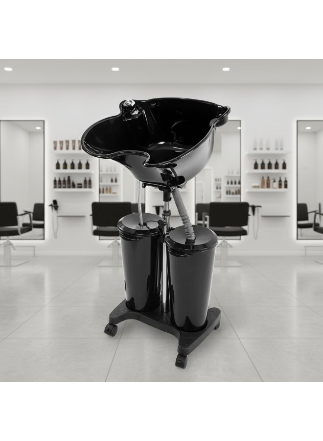 LA PERLA TECH  Portable Hairdressing Salon Wash Basin with Electric Pump, Height Adjustable Hair Washing Sink, Shampoo Bowl for Elder/Pregnant Women, Hair Wash Tray with 2 Buckets and Drain Hoses… - Image 1