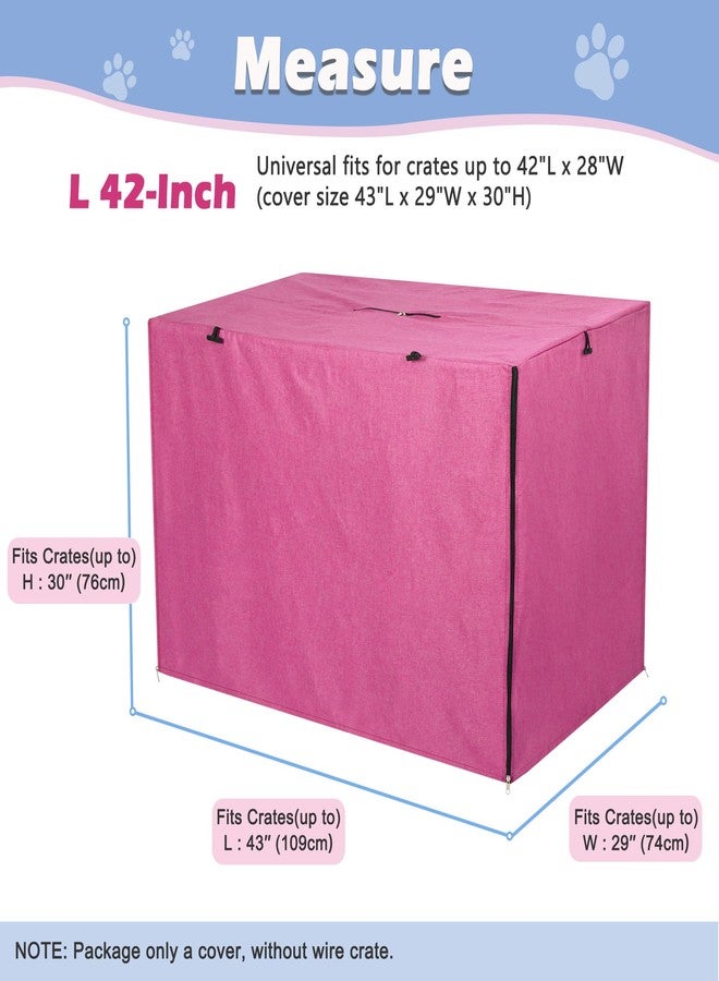 Deblue Heavy-Duty Dog Crate Cover, Privacy Pet Kennel Cover Universal Fits for 42 Inches Wire Cage, Polyester Crate Cover Fit for 1 2 3 Doors Crate (Pink) - Image 4