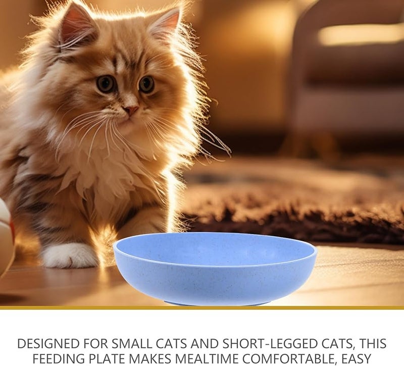 Coheali 6Pcs Shallow Cat Food Bowls Set Plastic Whisker Friendly Beige Pink Blue - Image 5