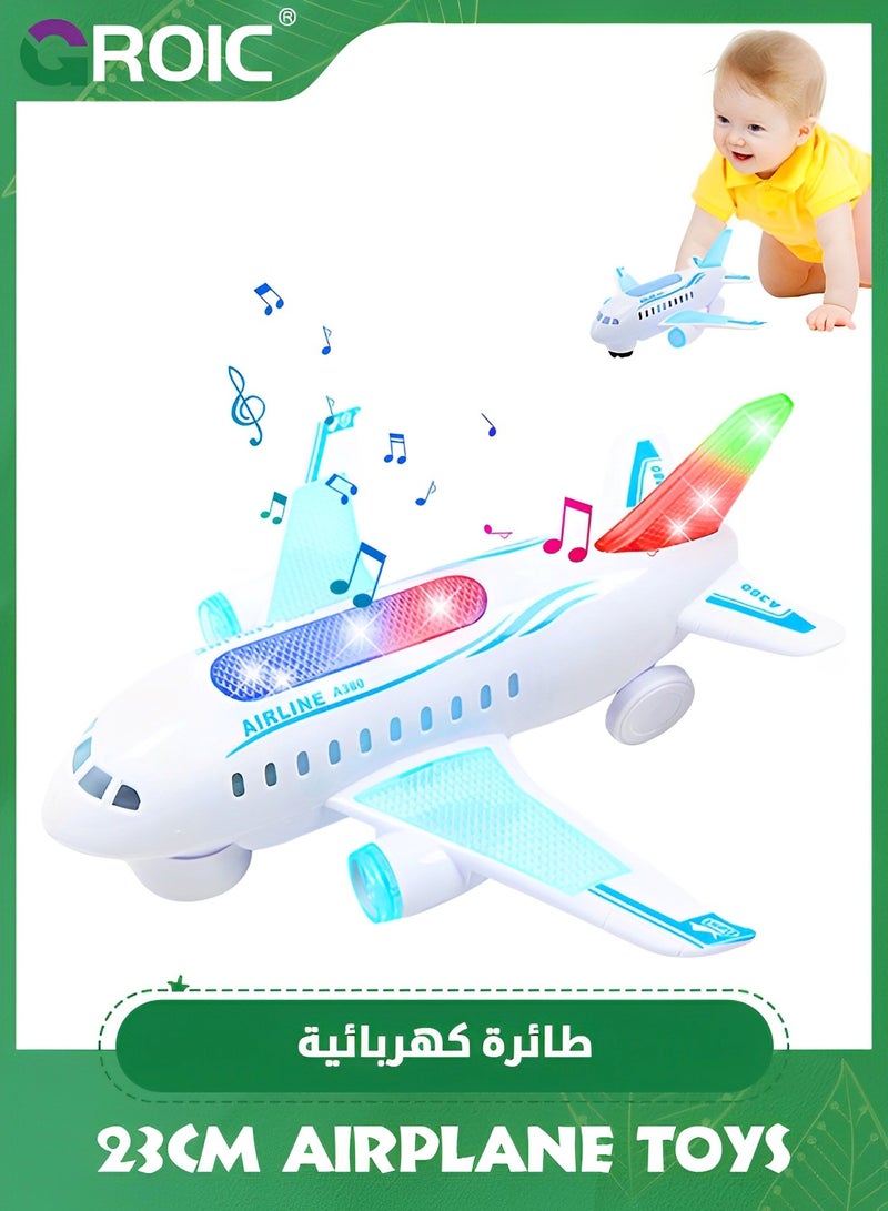 GROIC Airplane Toys for Toddlers,Musical Plane Toy,Bump & Go Action Airplanes Toy with Flashing Lights & Sounds,Toy Airplane,Realistic Model Airplane for Kids - Image 1
