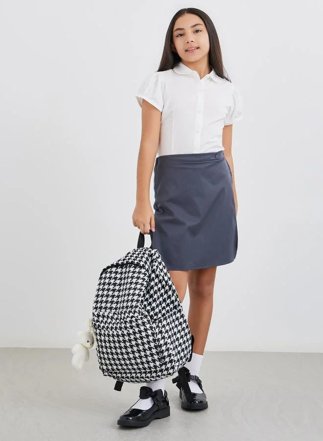 Styli Girls School Uniform Off White Cotton Puff Sleeves Shirt