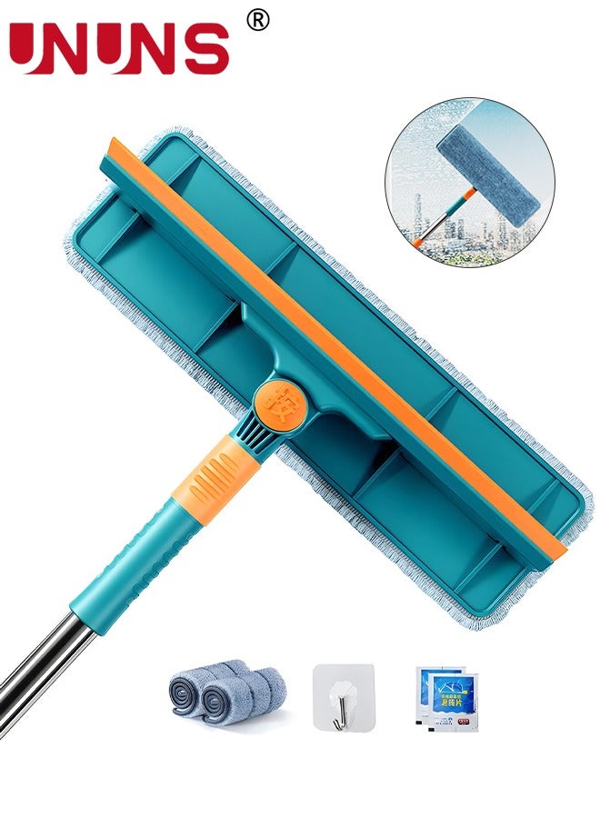 UNUNS Window Glass Cleaning Mop,2 In 1 Shower Squeegee With Extension Pole,Telescopic Window Washing Equipment With Bendable Head,Glass Cleaning Tools For Indoor/Outdoor High Window  - Image 2