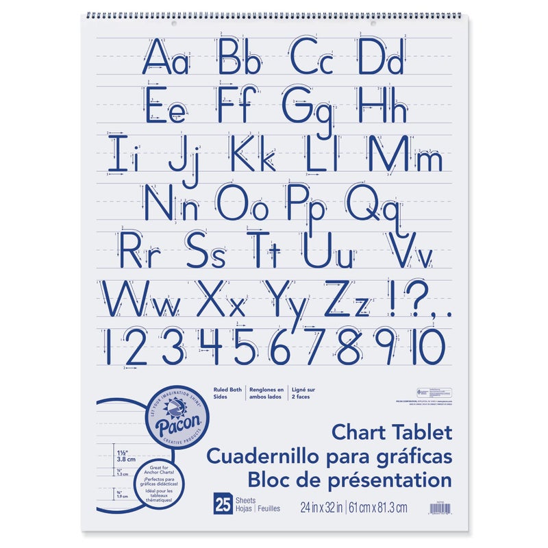 PaconÂ® Chart Tablet, 24" x 32", 1 1/2" Ruled, 25 Sheets - Image 1