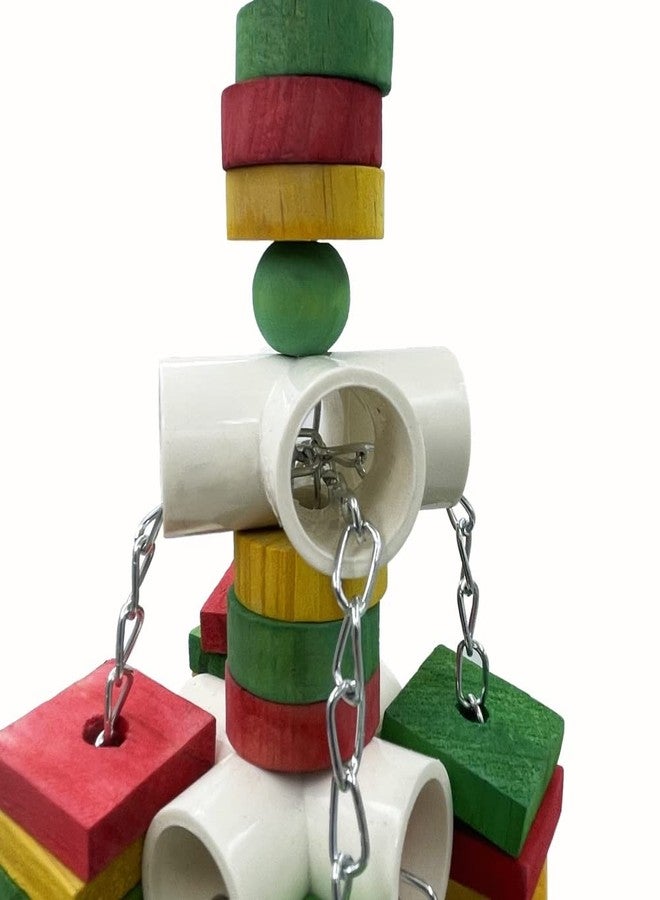 GILYGI Large Parrot Toy, Multicolored Natural Wooden Strings and Stainless Steel Cups Bird Chewing Toys for Medium and Large Parrot Macaws African Grey Cockatoos Eclectus - Image 3