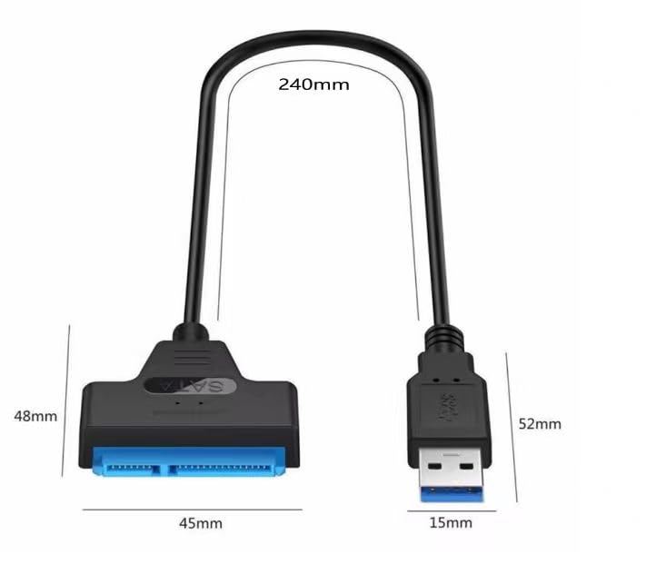 Yxflz SATA to USB 3.0 Cable - USB Adapter Compatible for 2.5"" HDD & SSD Hard Drive Reader, External Hard Drive Converter Support UASP, Black - Image 3