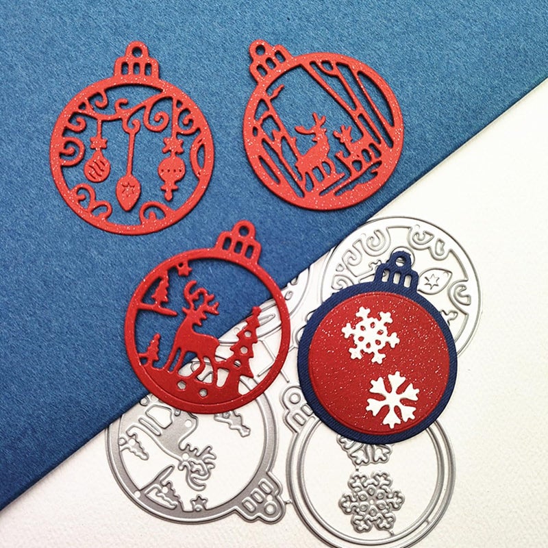Christmas Snowflake Metal Die Cuts4pcs Merry Christmas Deer Tree Snowflake Snowman Cut Stencils DIY Scrapbooking Photo Album Decorative Embossing Paper Card Making