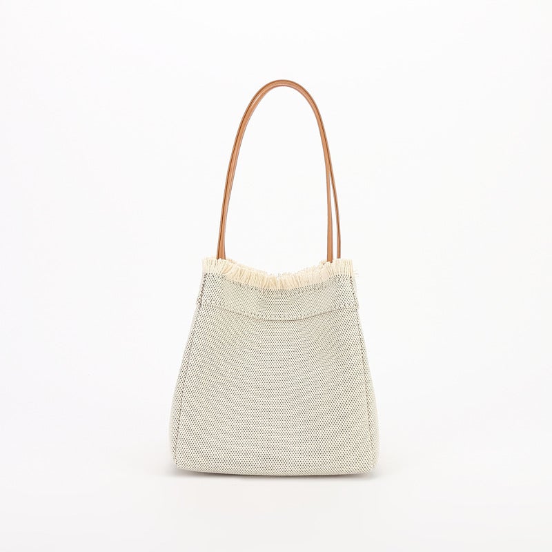 Bag New Women'S 2022 Niche Simple Small Square Bag Denim Canvas Portable Bucket Bag Fashionable All-Match Vegetable Basket - Image 1