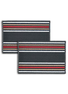 Status Contract Status Contract Anti Slip Front Monsoon Doormat (38x58cm)| Living Room Rug |Polypropylene Floor Mat for Home|Essential Small Rug for Office, Bedroom & Kitchen|-Pack of 2(Grey), Rectangular  - Image 1