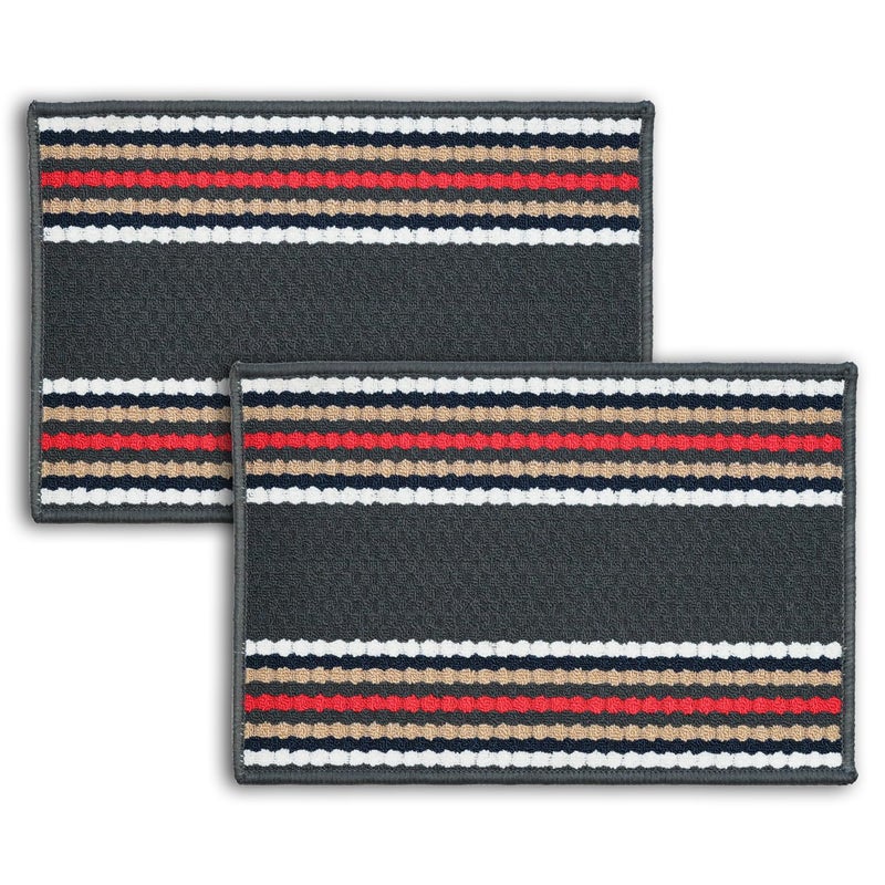 Status Contract Anti Slip Front Monsoon Doormat (38x58cm)| Living Room Rug |Polypropylene Floor Mat for Home|Essential Small Rug for Office, Bedroom & Kitchen|-Pack of 2(Grey), Rectangular - Image 1