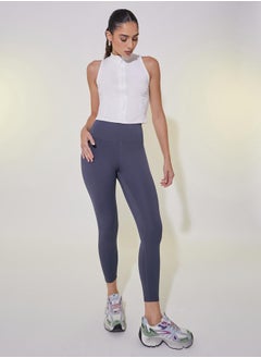 Styli Solid Elasticized Waistband Cropped Leggings  - Image 2
