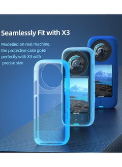 KASTWAVE حافظة واقية من السيليكون وواقيات عدسة لجهاز Insta360 X3، وغطاء سيليكون مضاد للخدش وواقي عدسة مقاوم للماء  - Image 2