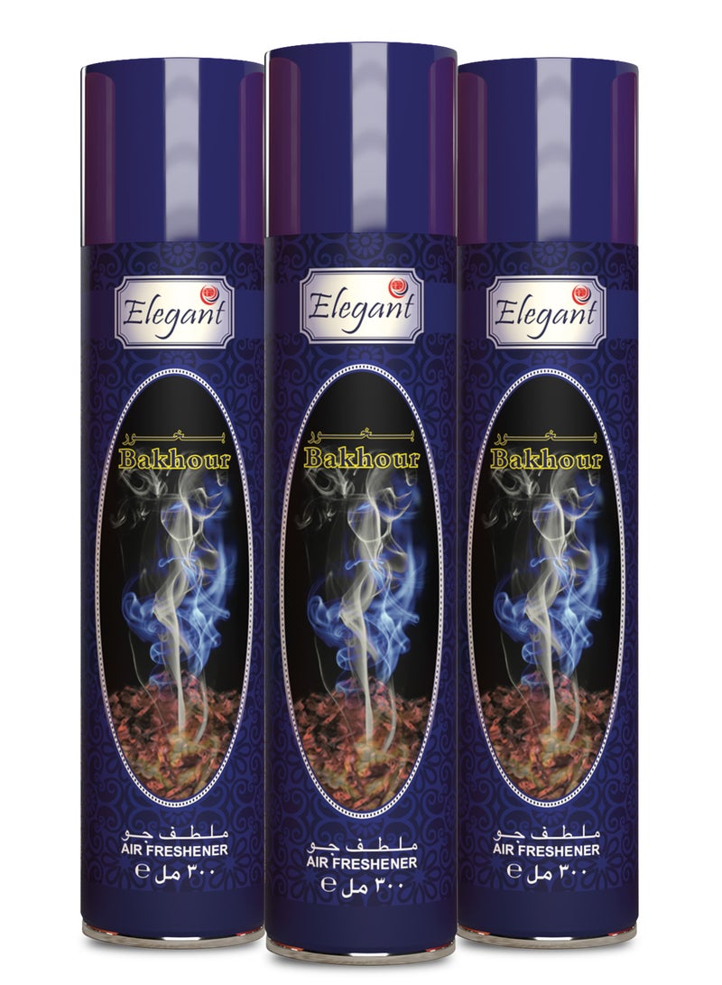 Elegant Blue Bakhour Air Freshener Spray 300ML Pack of 3  - Image 1