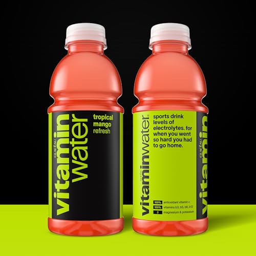 VITAMIN WATER vitaminwater Refresh Tropical Mango Nutrient Enhanced Flavored Water Beverage 20 fl oz Bottles 12 Pack - Image 5