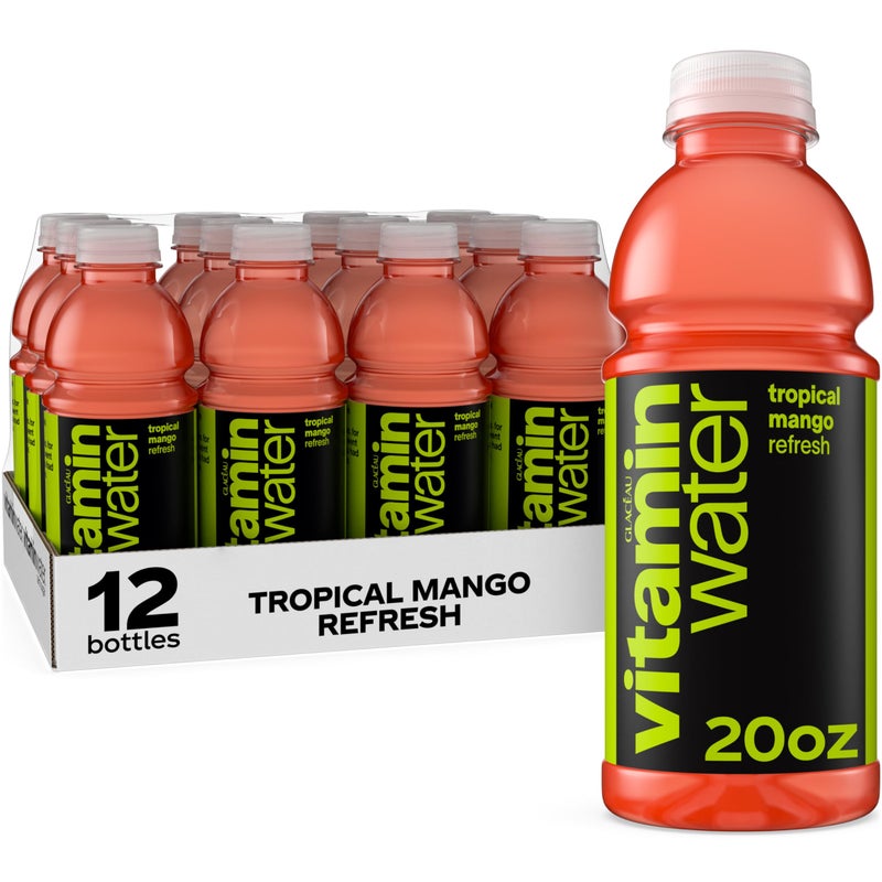 VITAMIN WATER vitaminwater Refresh Tropical Mango Nutrient Enhanced Flavored Water Beverage 20 fl oz Bottles 12 Pack - Image 3