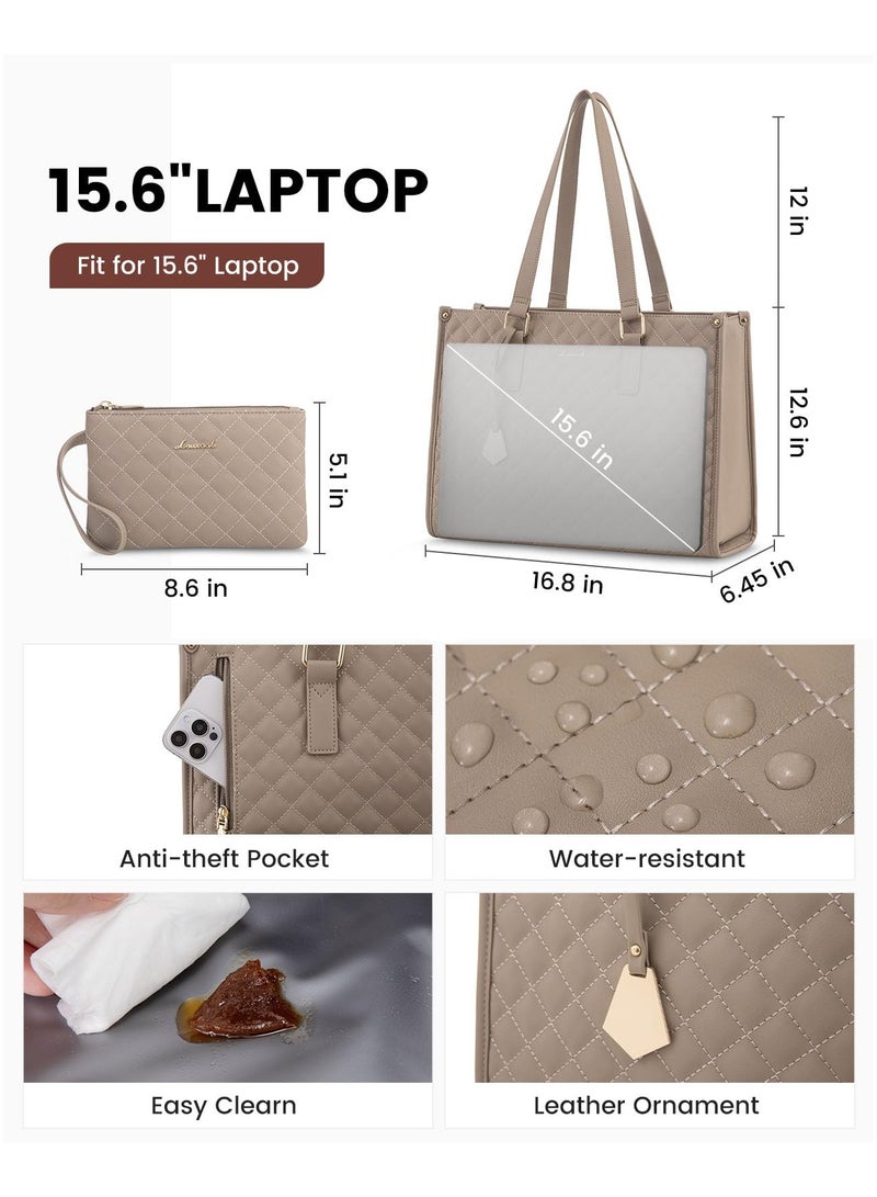 Baitique Premium Insulated Lunch Bag & Laptop Tote for Women – 15.6" Thermal Work Bag with Matching Wallet  - Image 3